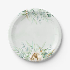 グリーンリーボーイベビーシャワー紙プレート ペーパープレート