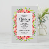 グリーンリーポインセティアスフローラクリスマス招待状 (スタンド正面)