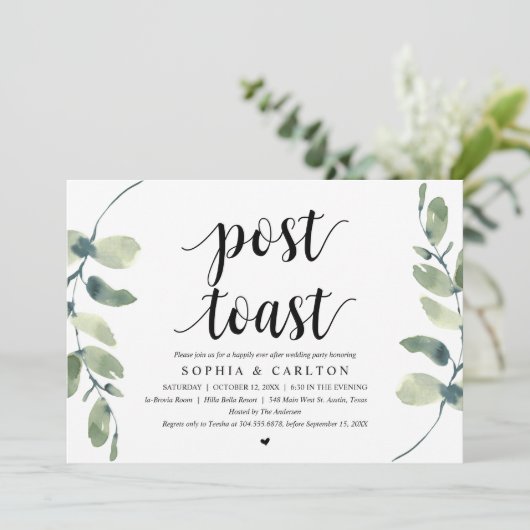 グリーンリーポストトーストウェディングパーティー 招待状 (スタンド正面)