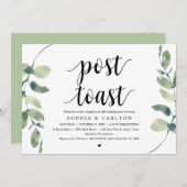 グリーンリーポストトーストウェディングパーティー 招待状 (正面/裏面)