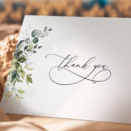 グリーンリーミニマリストスクリプトカードに感謝