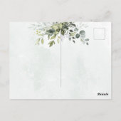 グリーンリーミニマリストスクリプトカードに感謝 ポストカード (裏面)