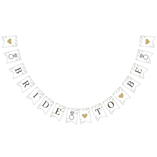 グリーンリーミニマル花嫁へ素朴なブライダルシャワー バンティングフラッグ (全)