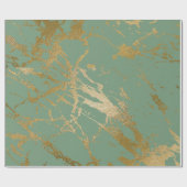 グリーンリーミントセージ金ゴールド大理石シャイニーグラム ラッピングペーパー (フラット)