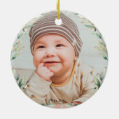 グリーンリームーン&スターエレファントベビー第1クリスマス セラミックオーナメント (裏面)