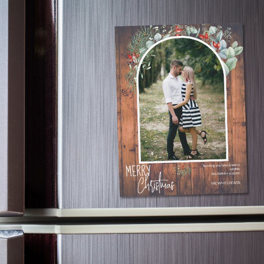 グリーンリーメリークリスマスアーチフォトさくらんぼウッド