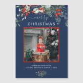 グリーンリーメリークリスマスフォトネイビーブルーホリデー (正面)