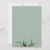 グリーンリーモダンカリフ結婚ァイズブレックファースト 招待状 (裏面)