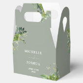 グリーンリーモダンフローラセージ結婚グリーン フェイバーボックス (オープン)