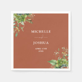 グリーンリーモダンフローラテラ結婚コッタ スタンダードカクテルナプキン