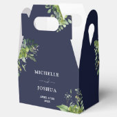 グリーンリーモダンフローラネイビ結婚ーブルズ フェイバーボックス (オープン)