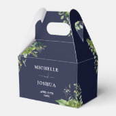 グリーンリーモダンフローラネイビ結婚ーブルズ フェイバーボックス (正面サイド)