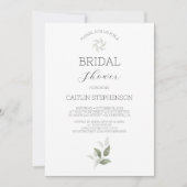 グリーンリーモダンブライダルシャワー 招待状 (正面)