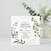 グリーンリーモダンユーカリブライダルシャワー 招待状 (スタンド正面)