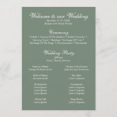 グリーンリーモダンユーカリ結婚式 プログラム (裏面)