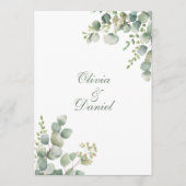 グリーンリーモダンユーカリ結婚式 プログラム (正面)