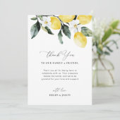 グリーンリーモダンレモン披露宴テーブルサンキュー サンキューカード (スタンド正面)