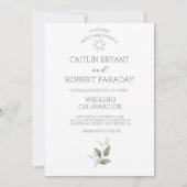 グリーンリーモダン結婚式招待状 招待状 (正面)