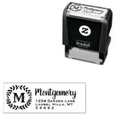 グリーンリーモノグラム素朴カントリー差出人住所 セルフインキングスタンプ (インサイチュ)