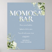 グリーンリーモモザバーほこりっぽいブルーベビーシャワー ポスター (正面)