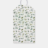 グリーンリーユーカリウェディングシャワーメッセージカード ギフトタグ (裏面)