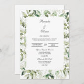 グリーンリーユーカリスペインの結婚式招待状 招待状 (正面/裏面)