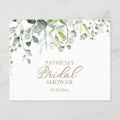 グリーンリーユーカリブライダルシャワーアドバイスカード (裏面)