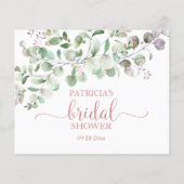 グリーンリーユーカリブライダルシャワーアドバイスカード (裏面)