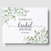 グリーンリーユーカリブライダルシャワーゲストブック ゲストブック (正面)