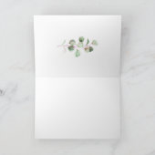 グリーンリーユーカリブライダルシャワーサンキューカード カード (内部)