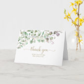 グリーンリーユーカリブライダルシャワーサンキューカード カード (黄色い花)