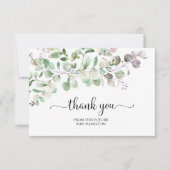 グリーンリーユーカリブライダルシャワーサンキューカード サンキューカード (正面)