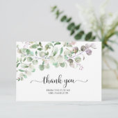 グリーンリーユーカリブライダルシャワーサンキューカード サンキューカード (スタンド正面)