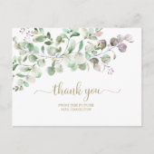 グリーンリーユーカリブライダルシャワーサンキューポスカ ポストカード (正面)