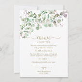 グリーンリーユーカリブライダルシャワーメニュー招待状 招待状 (正面)