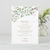 グリーンリーユーカリブライダルシャワーメニュー招待状 招待状 (スタンド正面)