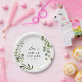 グリーンリーユーカリブライダルシャワー紙プレート ペーパープレート (パーティー)