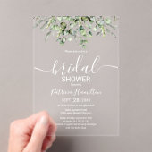 グリーンリーユーカリブライダルシャワー アクリル招待状 (インサイチュ (ポータブル))
