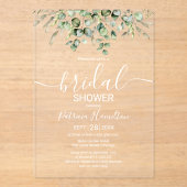 グリーンリーユーカリブライダルシャワー アクリル招待状 (正面)