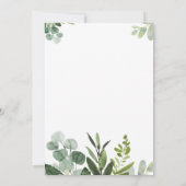 グリーンリーユーカリプタスバプテスマ招待状 招待状 (裏面)