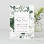グリーンリーユーカリプタスバプテスマ招待状 招待状 (スタンド正面)