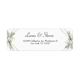 グリーンリーユーカリプタスボホグリッター差出人住所 ラベル