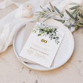 グリーンリーユーカリプタスリーフ誕生日招待状 招待状