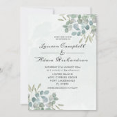 グリーンリーユーカリプトゥスウォーターカラー結婚式招待状 招待状 (正面)
