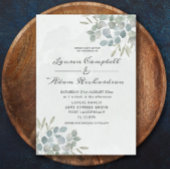 グリーンリーユーカリプトゥスウォーターカラー結婚式招待状 招待状