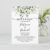 グリーンリーユーカリプトゥスウォーターカラー結婚式 プログラム (スタンド正面)