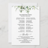 グリーンリーユーカリプトゥスウォーターカラー結婚式 プログラム (裏面)