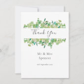 グリーンリーユーカリプトゥスガーランドありがとうござ結婚う サンキューカード (正面)