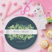 グリーンリーユーカリプトゥスガーランド結婚ズ ペーパープレート (パーティー)