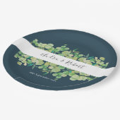 グリーンリーユーカリプトゥスガーランド結婚ズ ペーパープレート (アングル)